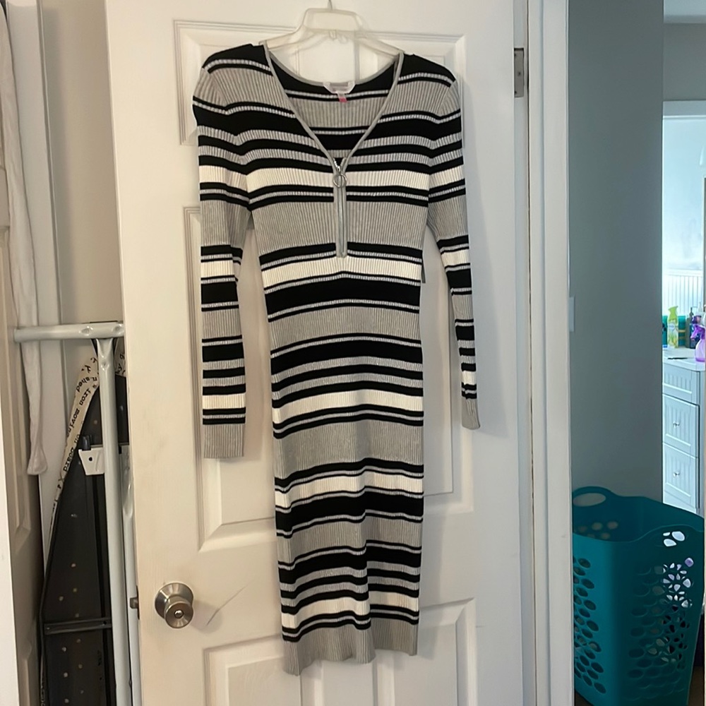 Black and White Sweater Dress
